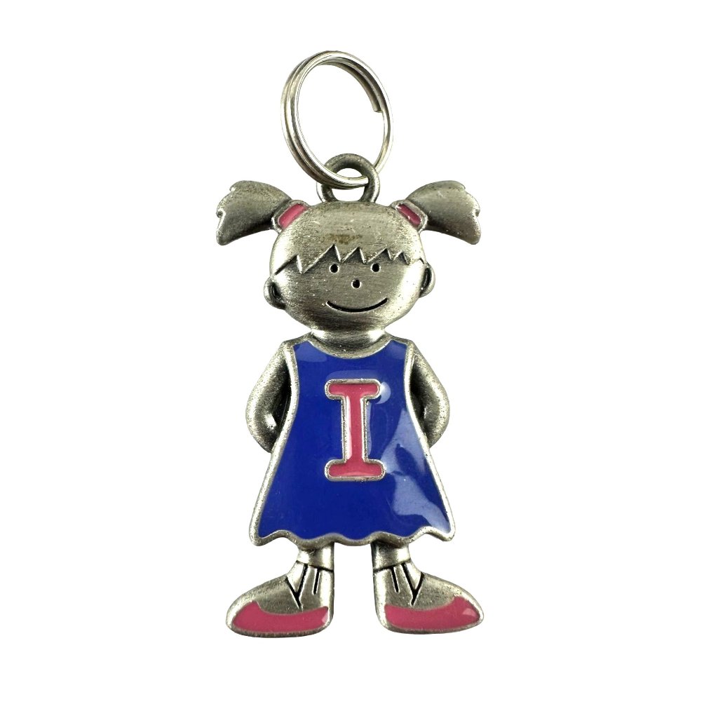 Ganz Silver Tone Enamel Charm Pendant Little Girl 
